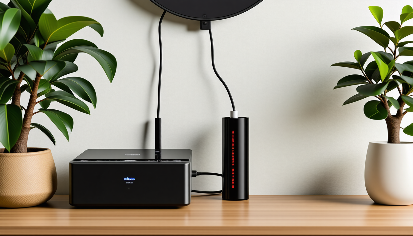 A tidy modern home interior with a battery backup powering everyday d… for charging nicd battery