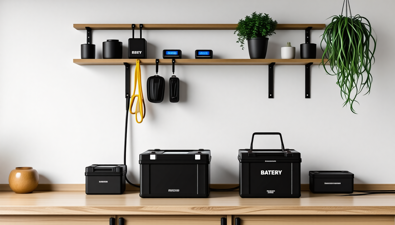 A tidy modern home with a clean backup-power setup for how to recondition car batteries