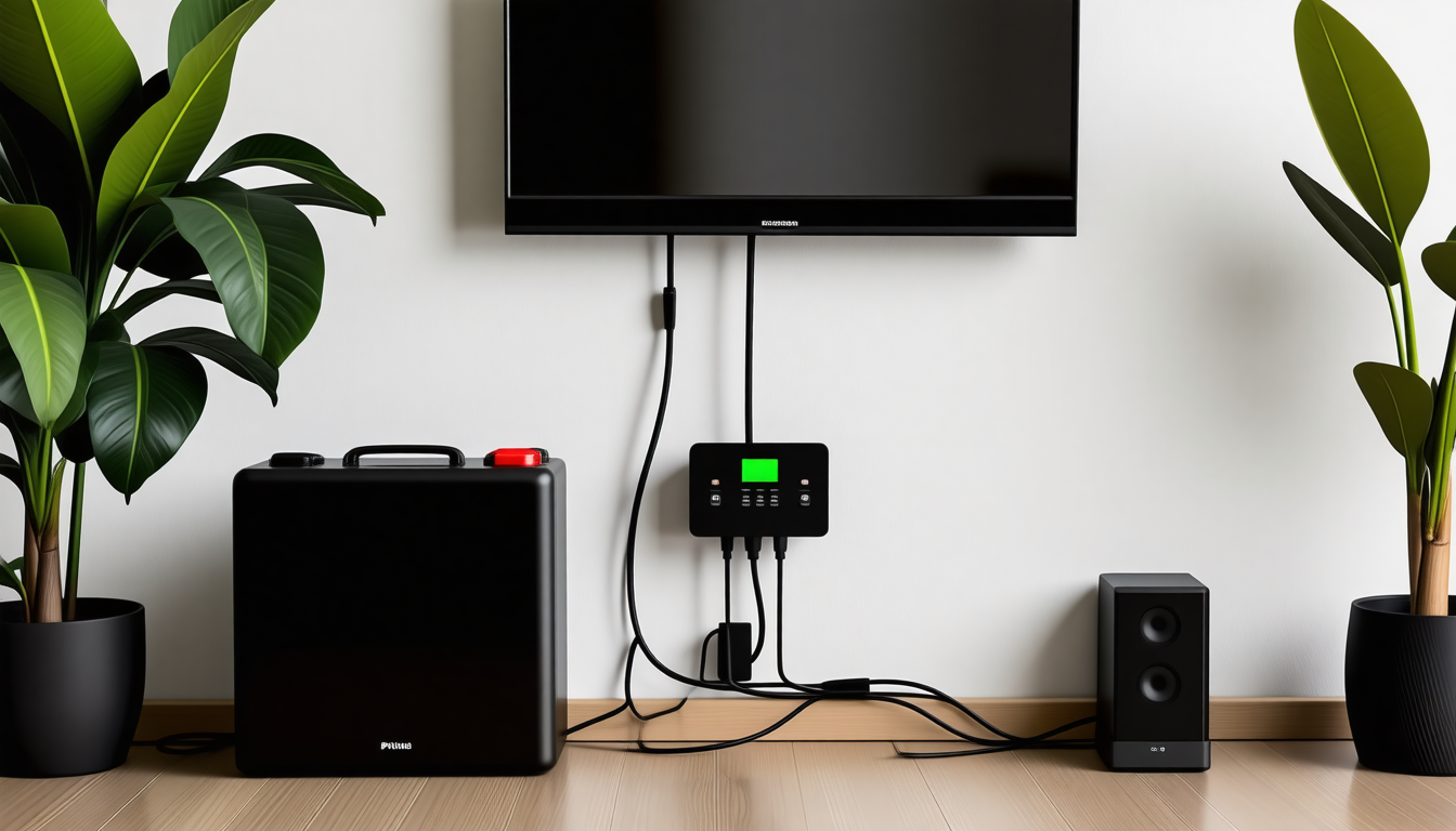 A tidy modern home interior with a battery backup powering everyday d… for prius battery reconditioning