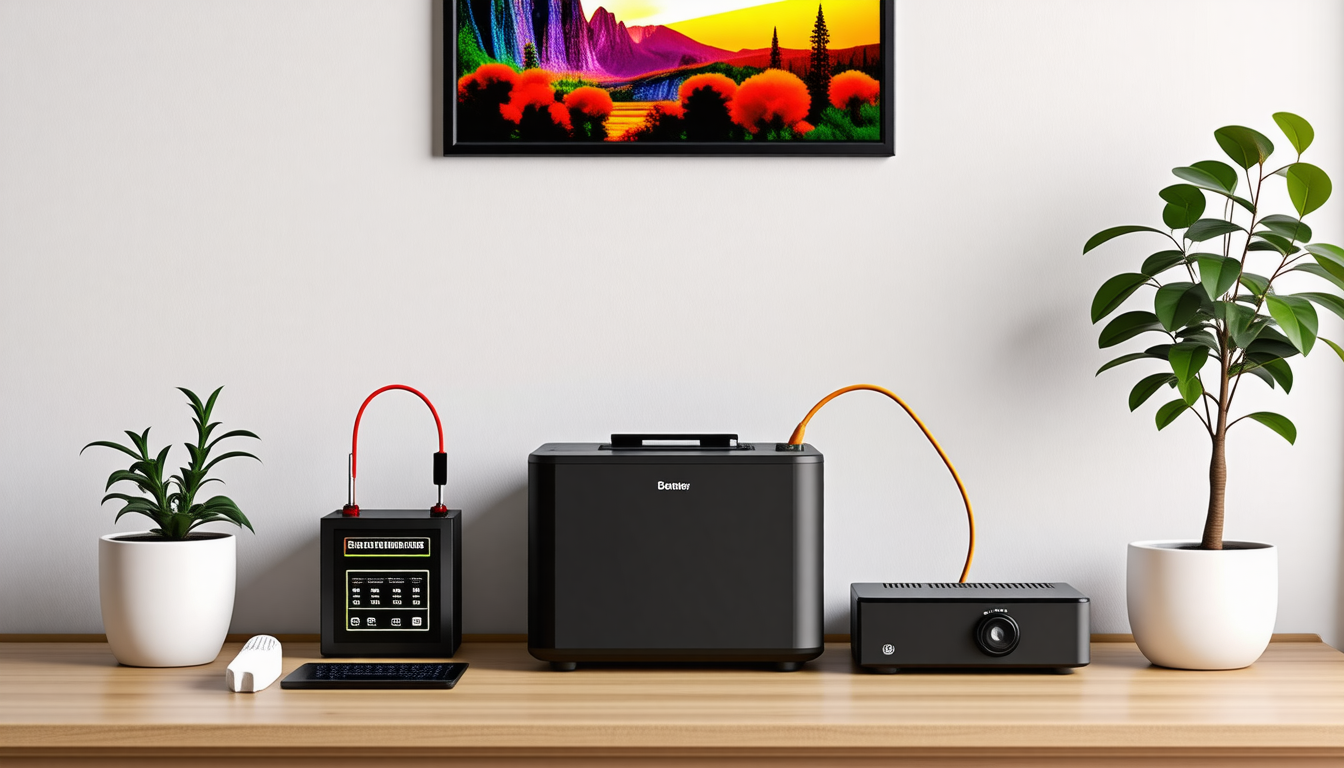 A tidy modern home interior with a battery backup powering everyday d… for what is battery reconditioning